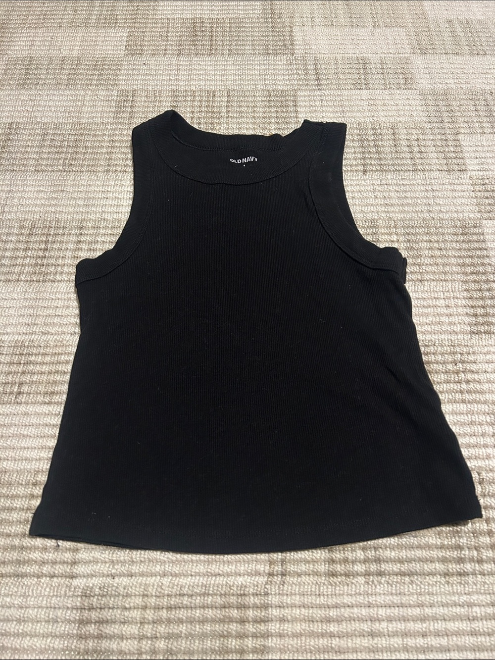 Old Navy Black Ribbed Scoop Neck Tank